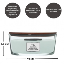 WoodWick Sagewood & Seagrass świeca zapachowa z drewnianym knotem 453,6 g